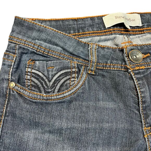 Rewind Womens Denim Blue Jeans Pants Lightweight Dark Wash Straight Leg Size 7 - Picture 3 of 7